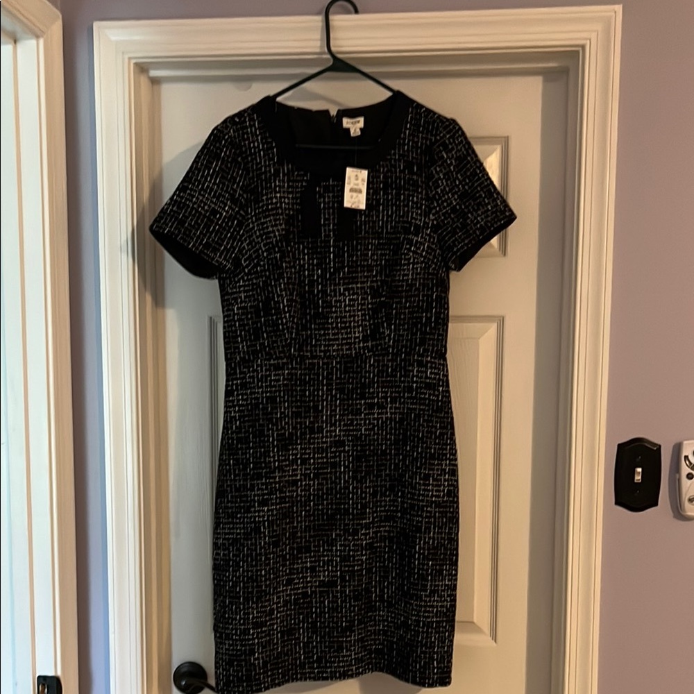 J. Crew Black and White Patterned Mini Dress